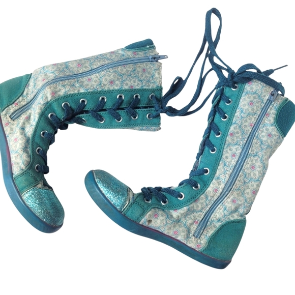 Naartjie Fabric Tall Floral Girls Boots Size 13 - Picture 2 of 5